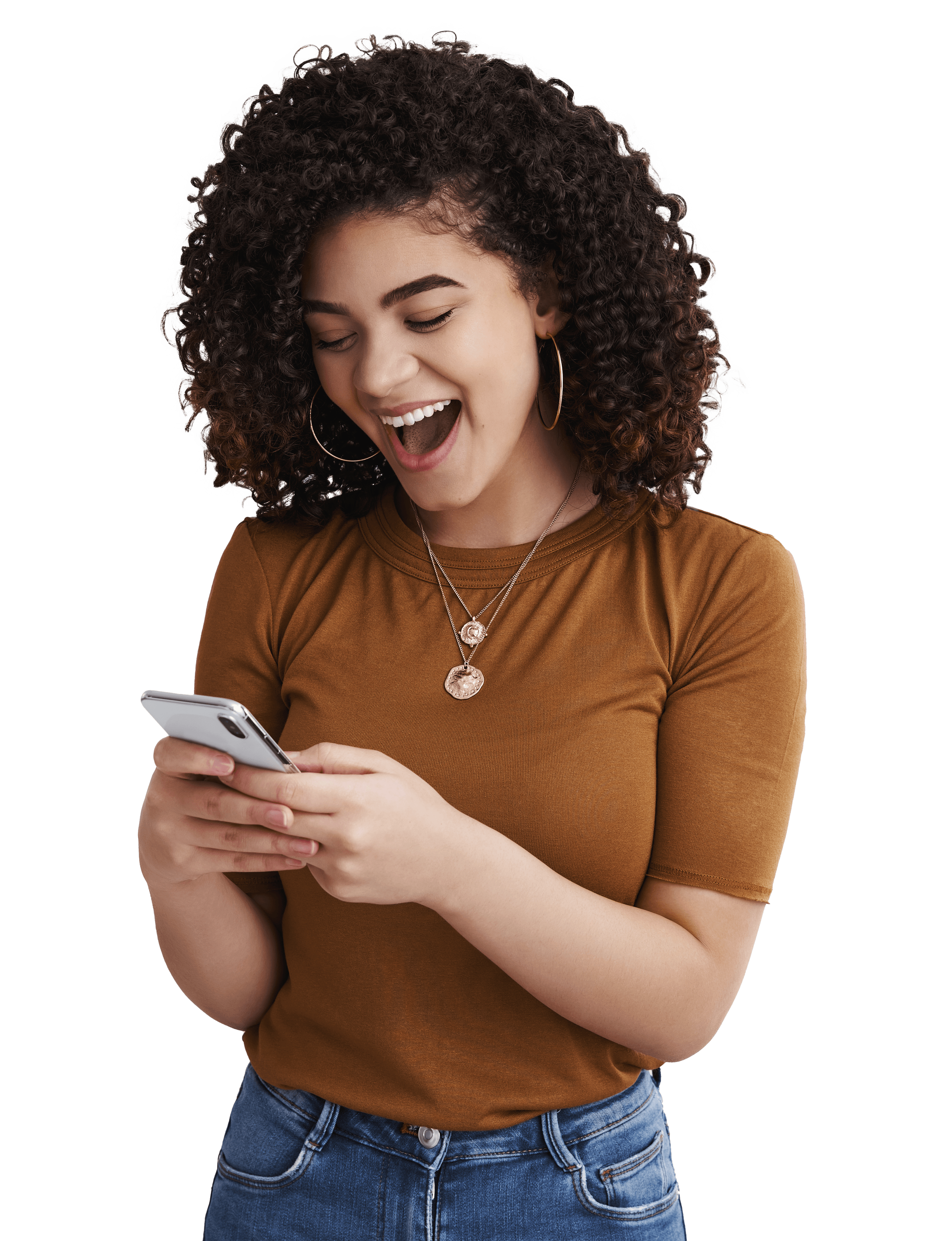 Woman holding a phone